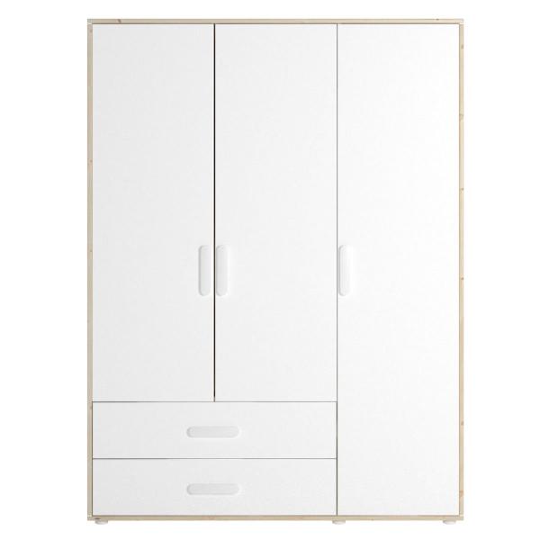 Flexa Näst Kleiderschrank 3 Türen 2 Schübe Natur/Weiß Flexa Näst Kleiderschrank 3 Türen 2 Schübe Natur/Weiß