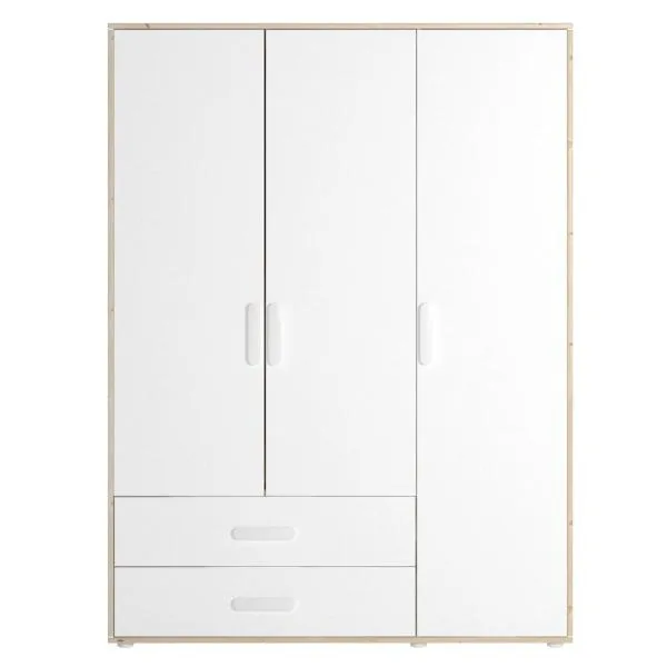 Flexa Näst Kleiderschrank 3 Türen 2 Schübe Natur/Weiß Flexa Näst Kleiderschrank 3 Türen 2 Schübe Natur/Weiß