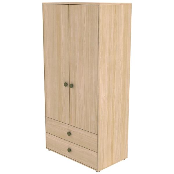 Flexa Popsicle hoher Kleiderschrank 2 Türen, 2 Schubladen, incl. Füsse - Kiwi Flexa Popsicle hoher Kleiderschrank 2 Türen, 2 Schubladen, incl. Füsse - Kiwi