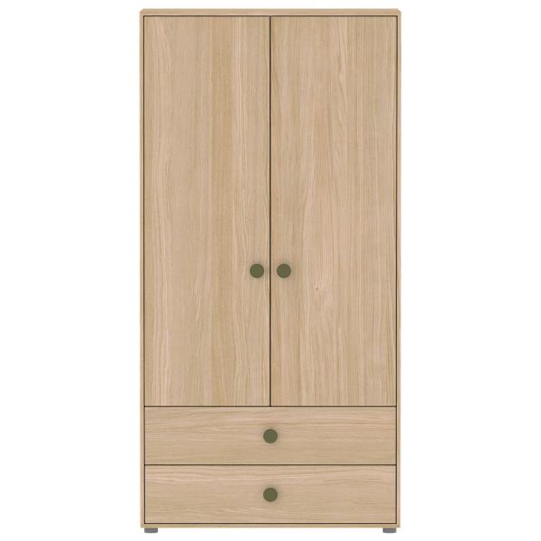 Flexa Popsicle hoher Kleiderschrank 2 Türen, 2 Schubladen, incl. Füsse - Kiwi Flexa Popsicle hoher Kleiderschrank 2 Türen, 2 Schubladen, incl. Füsse - Kiwi