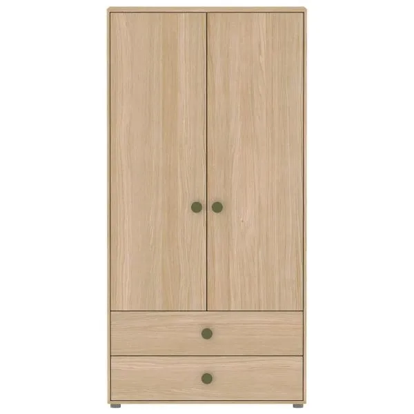 Flexa Popsicle hoher Kleiderschrank 2 Türen, 2 Schubladen, incl. Füsse - Kiwi Flexa Popsicle hoher Kleiderschrank 2 Türen, 2 Schubladen, incl. Füsse - Kiwi