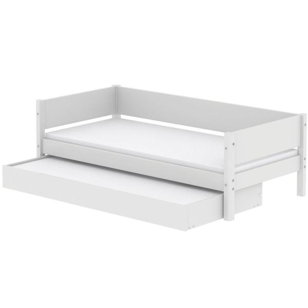 White Ausziehbett 90x190 mit Aufsteller weiß/weiß White Ausziehbett 90x190 mit Aufsteller weiß/weiß