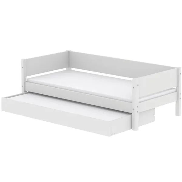 White Ausziehbett 90x190 mit Aufsteller weiß/weiß White Ausziehbett 90x190 mit Aufsteller weiß/weiß