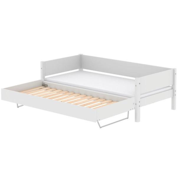 White Ausziehbett 90x190 mit Aufsteller weiß/weiß White Ausziehbett 90x190 mit Aufsteller weiß/weiß