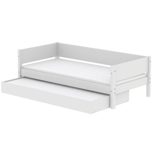 White Ausziehbett 90x200 mit Aufsteller weiß/weiß White Ausziehbett 90x200 mit Aufsteller weiß/weiß