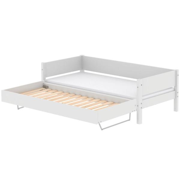 White Ausziehbett 90x200 mit Aufsteller weiß/weiß White Ausziehbett 90x200 mit Aufsteller weiß/weiß