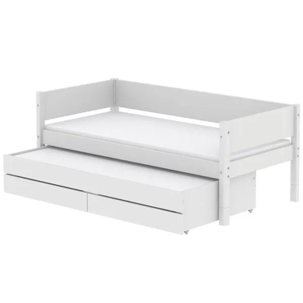 White Ausziehbett 90x190 mit 2 Schübe weiß/birke White Ausziehbett 90x190 mit 2 Schübe weiß/birke