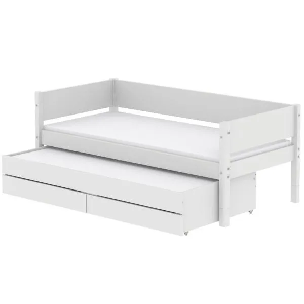 White Ausziehbett 90x200 mit 2 Schübe weiß/weiß White Ausziehbett 90x200 mit 2 Schübe weiß/weiß