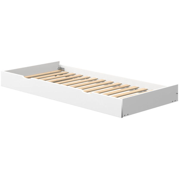 White Ausziehbett 90x190 mit Aufsteller weiß White Ausziehbett 90x190 mit Aufsteller weiß