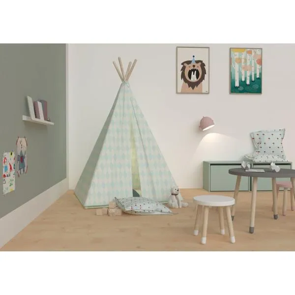 Tipi Zelt mit Steppmatte Türkis Tipi Zelt mit Steppmatte Türkis