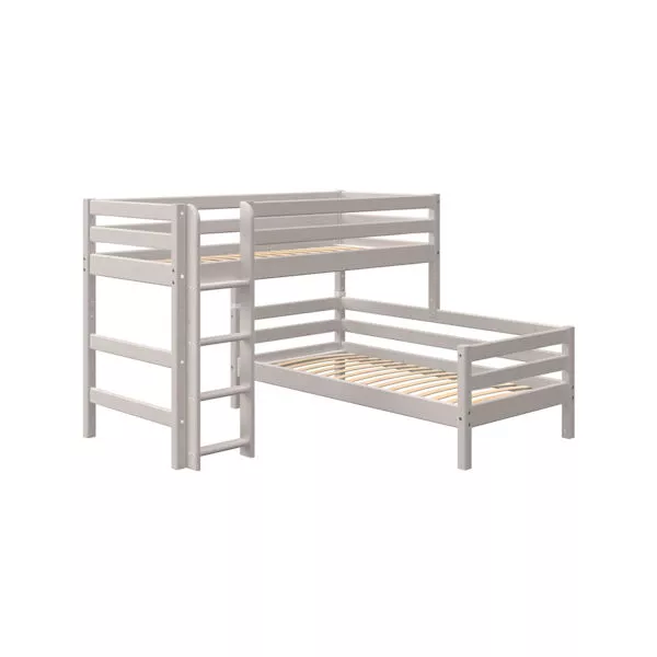 Mittelhohes Kombibett 90x200 ger. L. grau Mittelhohes Kombibett 90x200 ger. L. grau
