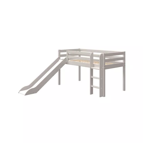 Rutschbett 90x200 gerade Leiter in grau Rutschbett 90x200 gerade Leiter in grau