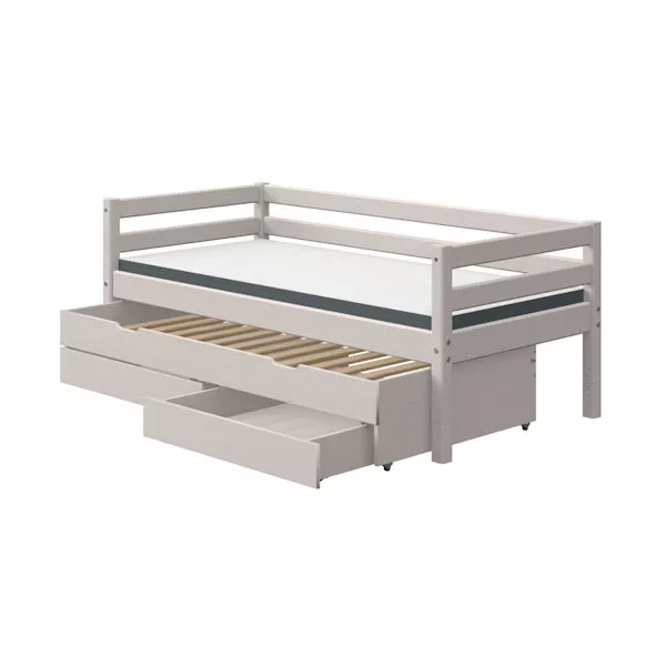 Bettliege 90x200, 2 Schübe, Ausziehbett grau Bettliege 90x200, 2 Schübe, Ausziehbett grau