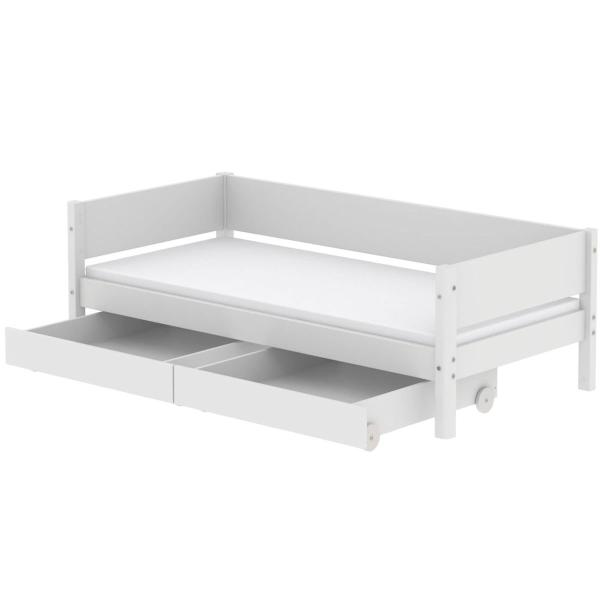 White Einzelbett 90x190 mit 2 Schübe weiß/weiß White Einzelbett 90x190 mit 2 Schübe weiß/weiß