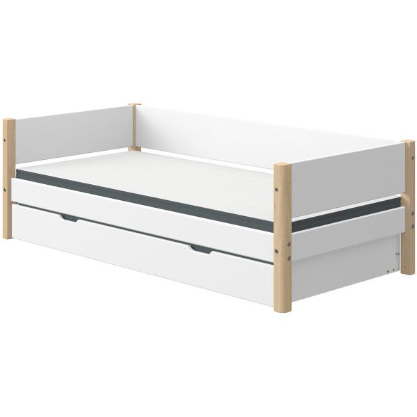 White Einzelbett 90x190 mit Gästebett weiß/birke White Einzelbett 90x190 mit Gästebett weiß/birke