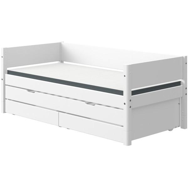 White Einzelbett 90x190 + Gästeb. + 2 Schübe weiß/weiß White Einzelbett 90x190 + Gästeb. + 2 Schübe weiß/weiß