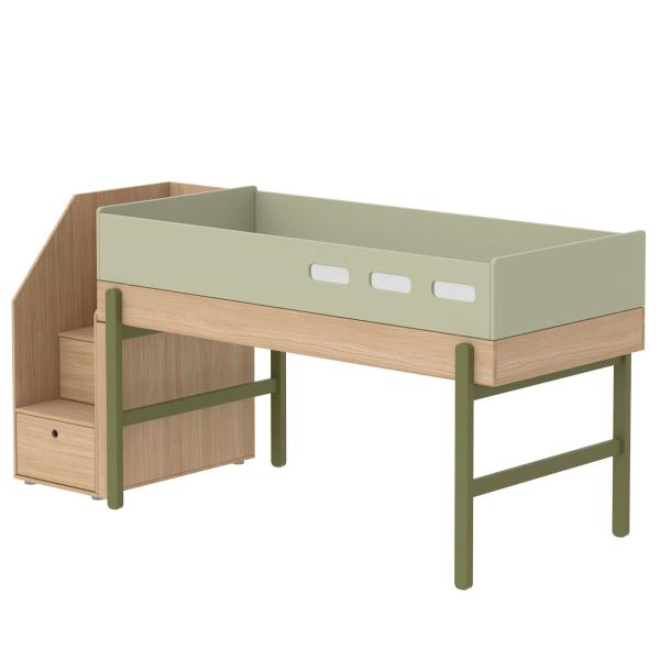 Flexa Popsicle Halbhohes Bett mit Treppe in 90x200 Kiwi Flexa Popsicle Halbhohes Bett mit Treppe in 90x200 Kiwi