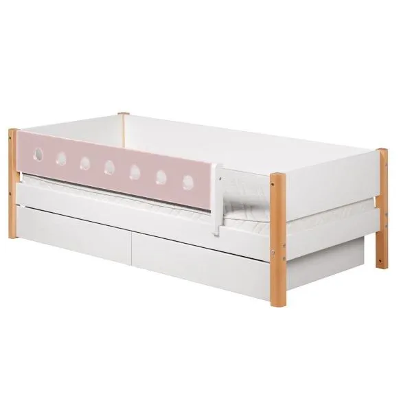 Flexa White Einzelbett 90x200 cm Schübe u. Sicherung rosa Flexa White Einzelbett 90x200 cm Schübe u. Sicherung rosa