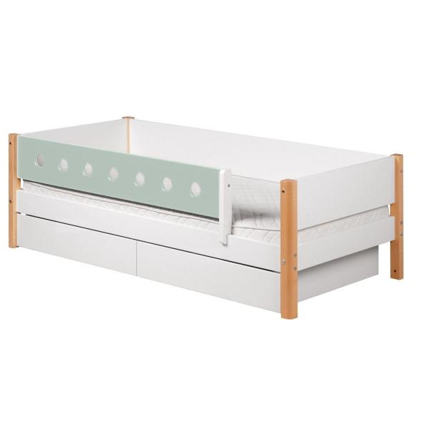 Flexa White Einzelbett 90x200 cm Schübe u. Sicherung mint Flexa White Einzelbett 90x200 cm Schübe u. Sicherung mint