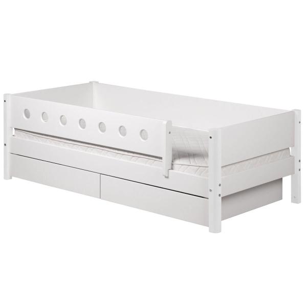 Flexa White Einzelbett 90x200 cm Schübe u. Sicherung weiß Flexa White Einzelbett 90x200 cm Schübe u. Sicherung weiß
