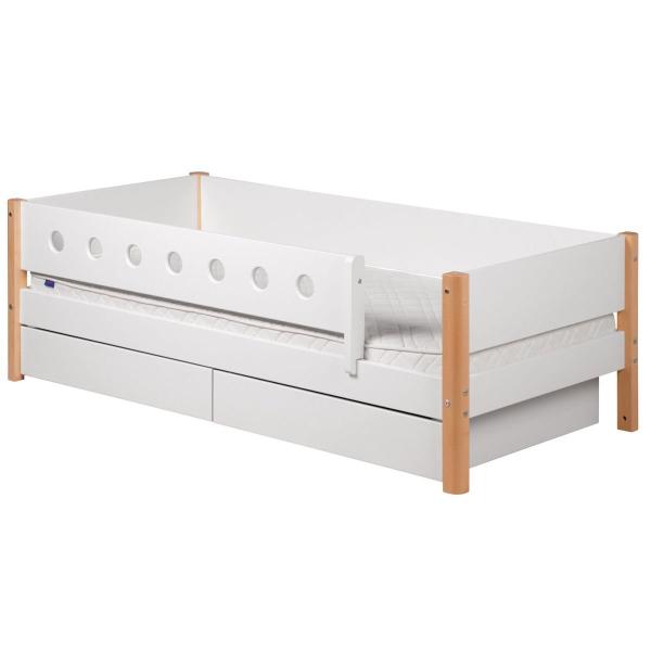 Flexa White Einzelbett 90x190 cm Schübe u. Sicherung weiß Flexa White Einzelbett 90x190 cm Schübe u. Sicherung weiß