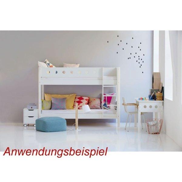 Flexa White Etagenbett 90x190 gerade Leiter in birke/grau Flexa White Etagenbett 90x190 gerade Leiter in birke/grau