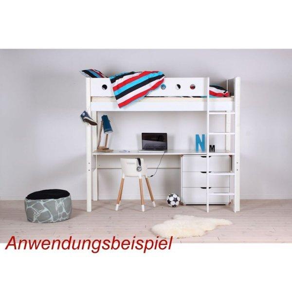 Flexa White Hochbett 90x190 gerade Leiter in birke/weiß Flexa White Hochbett 90x190 gerade Leiter in birke/weiß