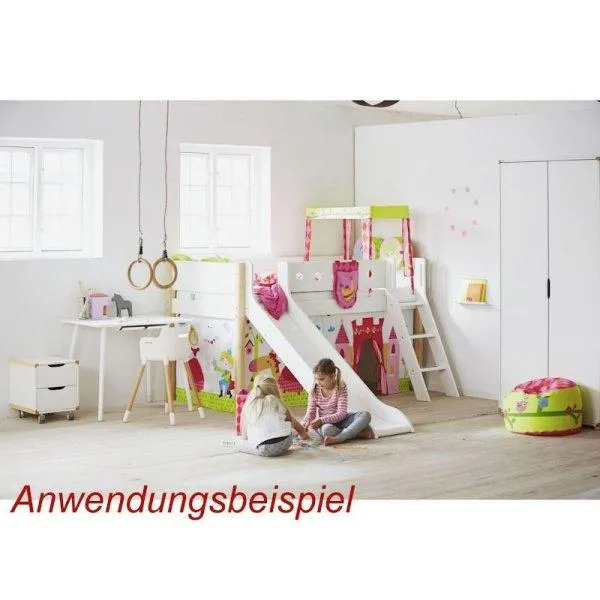 Flexa White Rutschbett 90x190 gerade Leiter in weiß/lila Flexa White Rutschbett 90x190 gerade Leiter in weiß/lila