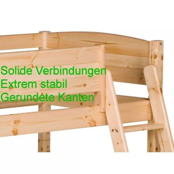 Flexa Basic Trendy Spielbett schräge Leiter, natur/natur