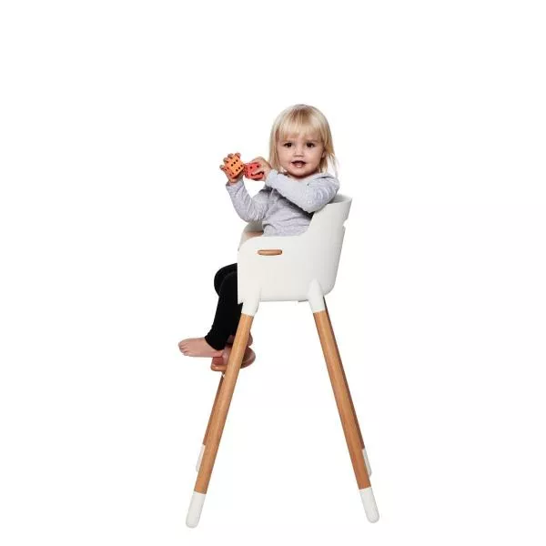 Flexa Baby Hochstuhl mit Gurt/Tisch weiß/buche