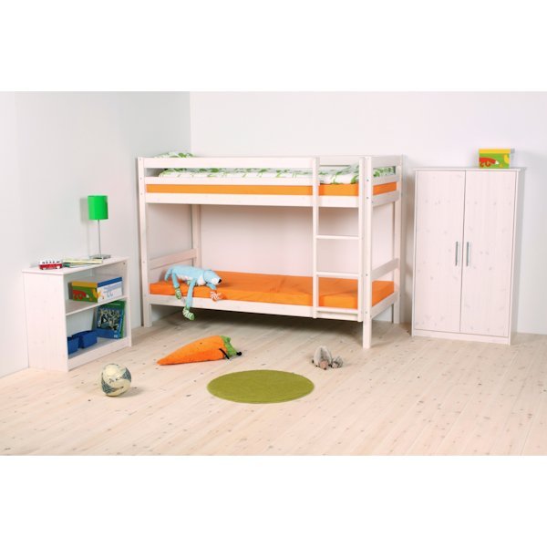Flexa Basic Hit Etagenbett gerade Leiter 90x200 cm weiß Flexa Basic Hit Etagenbett gerade Leiter 90x200 cm weiß