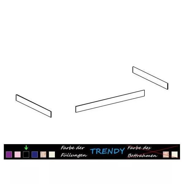 Flexa Basic Trendy Seitenfüllung für Rutschbett, schwarz