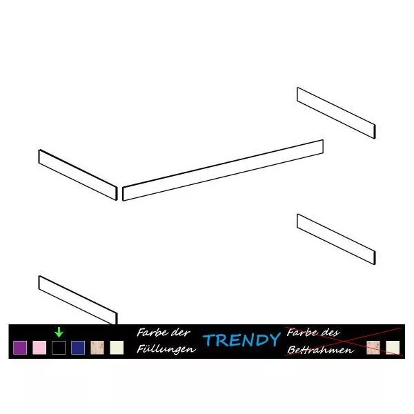 Flexa Basic Trendy Seitenfüllung für Etagenbett, schwarz