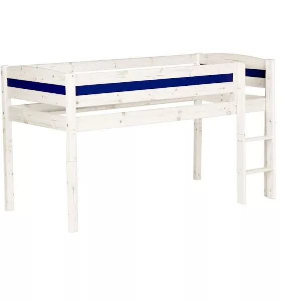 Flexa Basic Trendy Spielbett gerade Leiter, weiß/blau
