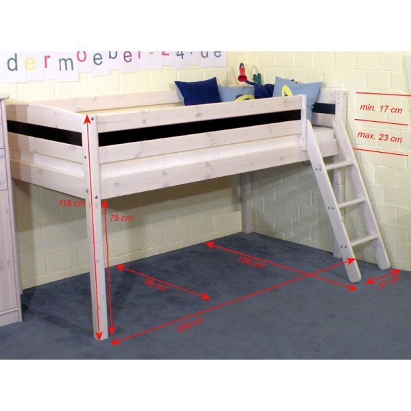 Flexa Basic Trendy Spielbett schräge Leiter, weiß Flexa Basic Trendy Spielbett schräge Leiter, weiß