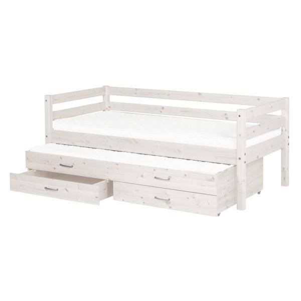 Classic Bettliege 90x200 mit 2 Schübe und Ausziehbett weiß Classic Bettliege 90x200 mit 2 Schübe und Ausziehbett weiß