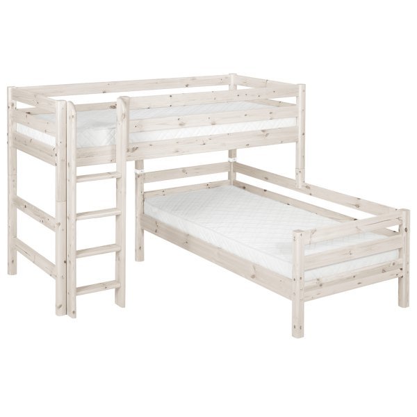 Flexa Classic Mittelhohes Kombibett 90x200 gerade L. weiß Flexa Classic Mittelhohes Kombibett 90x200 gerade L. weiß