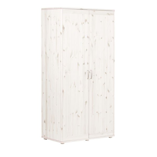 Extrahoher Schrank 2 Türen Kieferweiß/Rosa Extrahoher Schrank 2 Türen Kieferweiß/Rosa