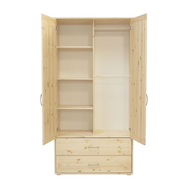 Kleiderschrank 2 Schübe 2 T. Kiefer/Nordic Blue Kleiderschrank 2 Schübe 2 T. Kiefer/Nordic Blue