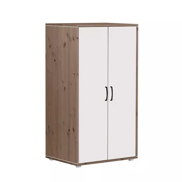 Kleiderschrank 2 Türen Terra/Lack weiß