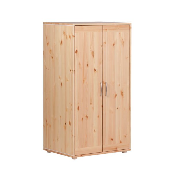 Niedriger Classic Kleiderschrank 2 Türen Kiefer/Kiefer/Weiß Niedriger Classic Kleiderschrank 2 Türen Kiefer/Kiefer/Weiß