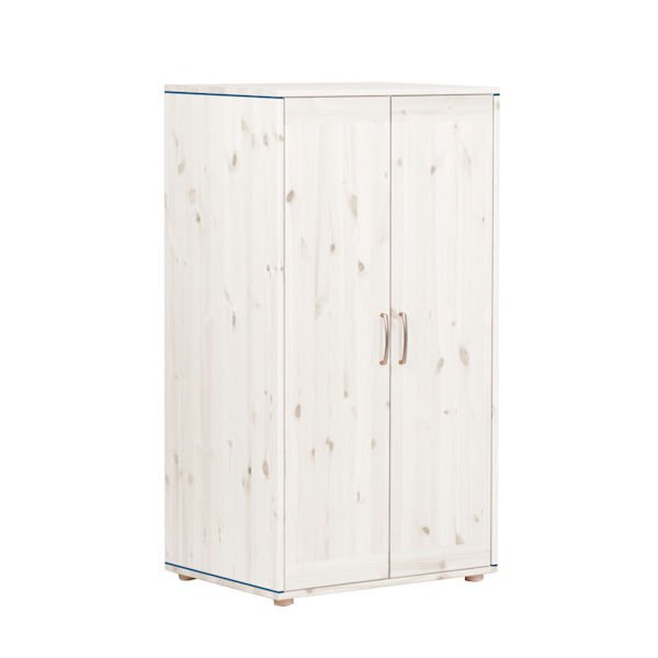Kleiderschrank 2 Türen Kieferweiß/Nordic Blue Kleiderschrank 2 Türen Kieferweiß/Nordic Blue