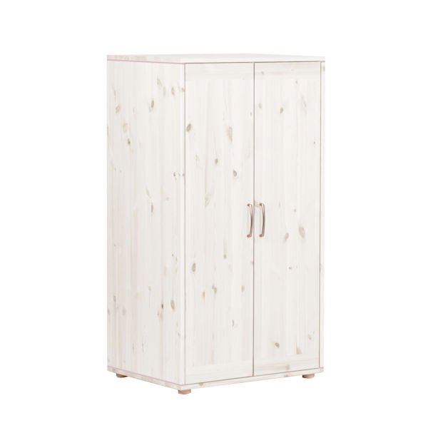 Kleiderschrank 2 Türen Kieferweiß/Rosa Kleiderschrank 2 Türen Kieferweiß/Rosa