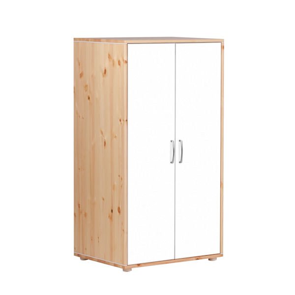 Kleiderschrank 2 Türen Kiefer/Lack weiß Kleiderschrank 2 Türen Kiefer/Lack weiß