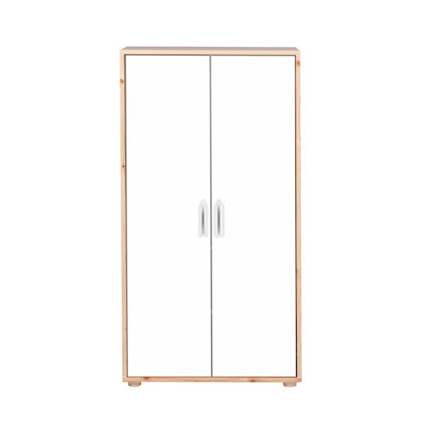 Kleiderschrank 2 Türen Kiefer/Lack weiß Kleiderschrank 2 Türen Kiefer/Lack weiß
