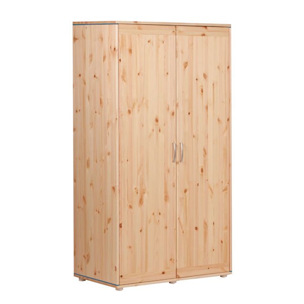 Kleiderschrank 2 Türen Kiefer/Nordic Blue Kleiderschrank 2 Türen Kiefer/Nordic Blue