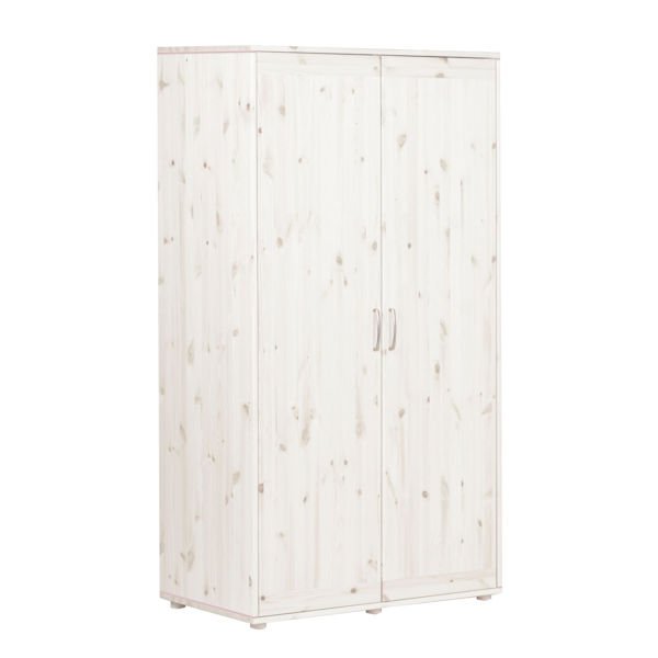 Kleiderschrank 2 Türen Kieferweiß/Rosa Kleiderschrank 2 Türen Kieferweiß/Rosa