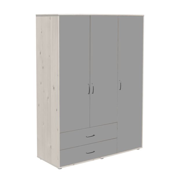Kleiderschrank 3 Türen 2 Schübe Kieferweiß/Urban Grey Kleiderschrank 3 Türen 2 Schübe Kieferweiß/Urban Grey