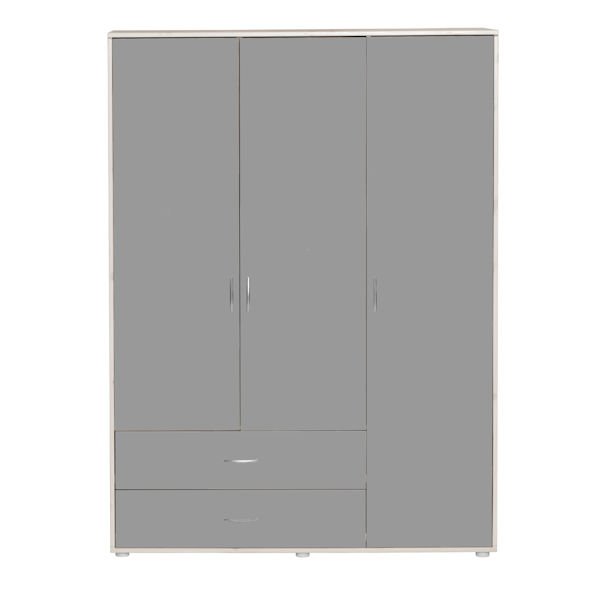 Kleiderschrank 3 Türen 2 Schübe Kieferweiß/Urban Grey Kleiderschrank 3 Türen 2 Schübe Kieferweiß/Urban Grey