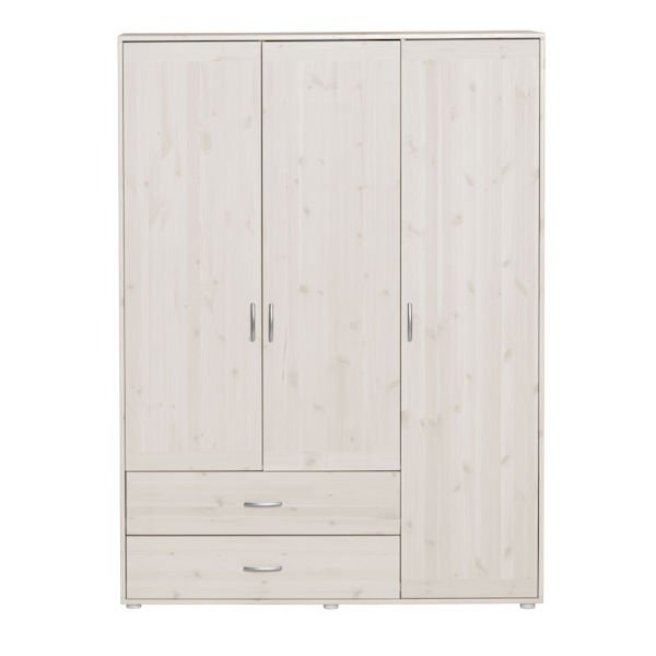 Kleiderschrank 3 Türen 2 Schübe Kieferweiß/Kieferweiß Kleiderschrank 3 Türen 2 Schübe Kieferweiß/Kieferweiß